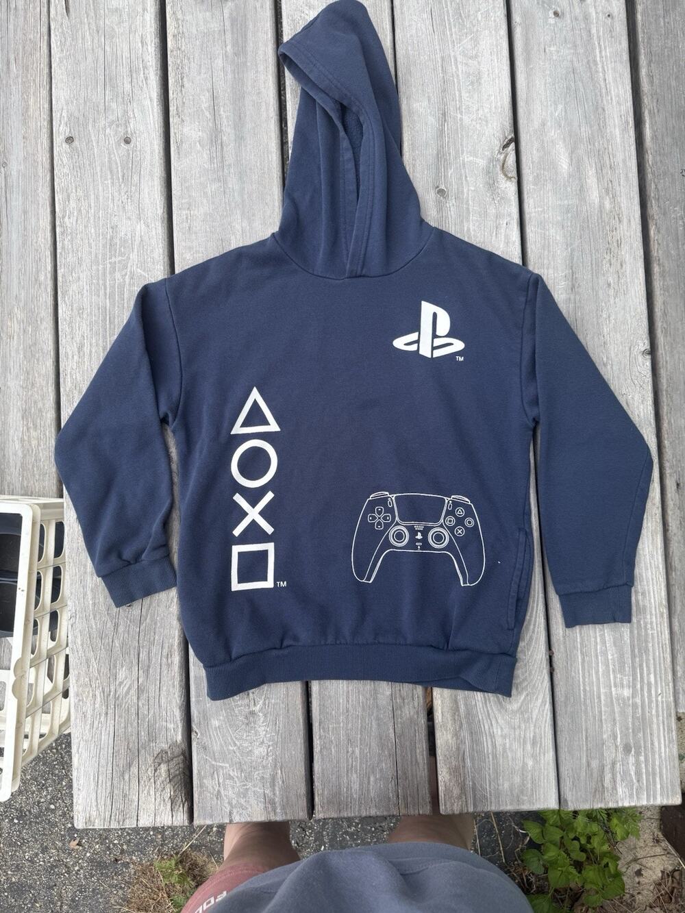 PlayStation PS5 Hoodie Youth 10/12 Navy Official Licensed Pullover Sweatshirt